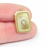 Rectangle Sunburst Crystal Charm - MTT Collective
