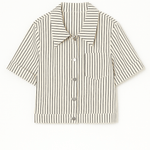 Reese Striped Button - Up Short Sleeve Jacket - MTT Collective