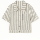 Reese Striped Button - Up Short Sleeve Jacket - MTT Collective