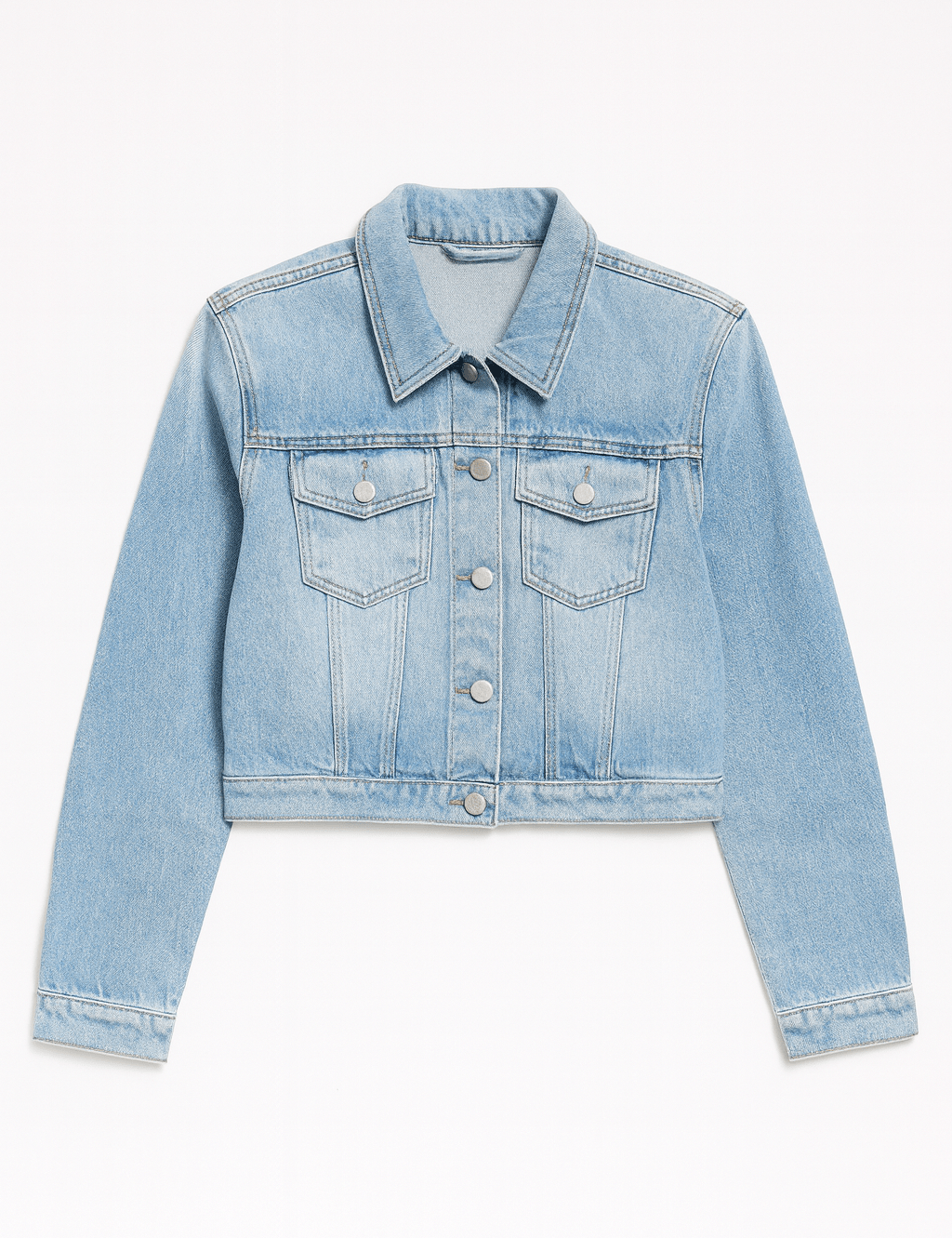 Riley Cropped Oversized Denim Jacket - MTT Collective