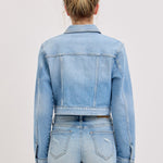 Riley Cropped Oversized Denim Jacket - MTT Collective