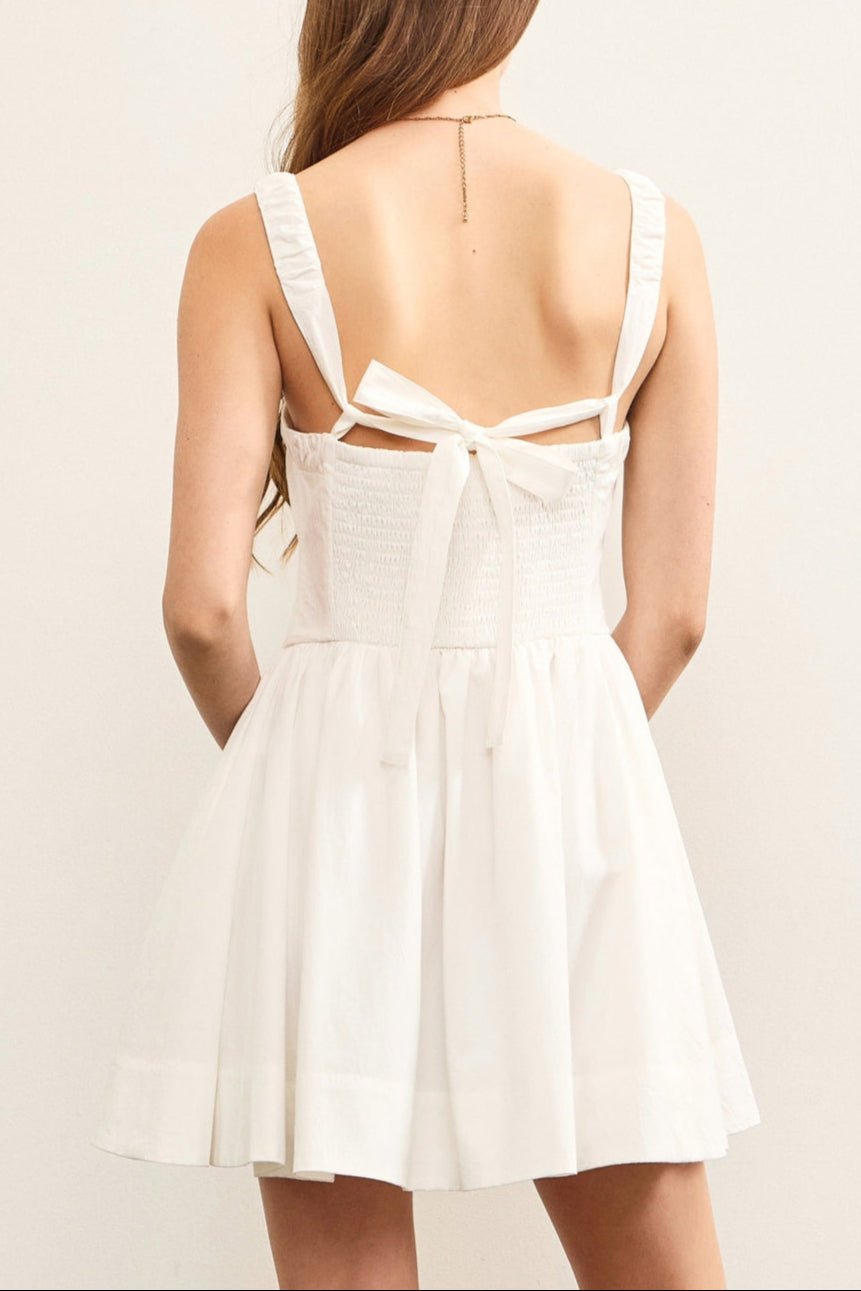 Riley Ruched Waist Shirring Flare Dress - MTT Collective