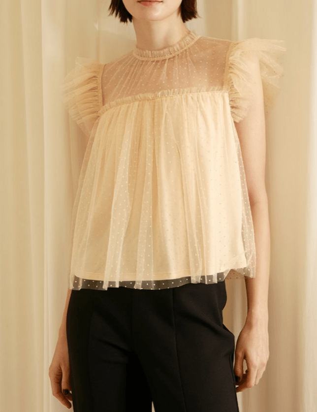 Robin Dotted Flutter Sleeve Blouse - MTT Collective