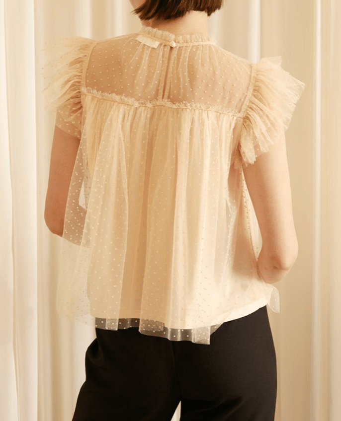 Robin Dotted Flutter Sleeve Blouse - MTT Collective