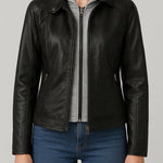 Robin Hooded Faux Leather Moto Jacket - MTT Collective