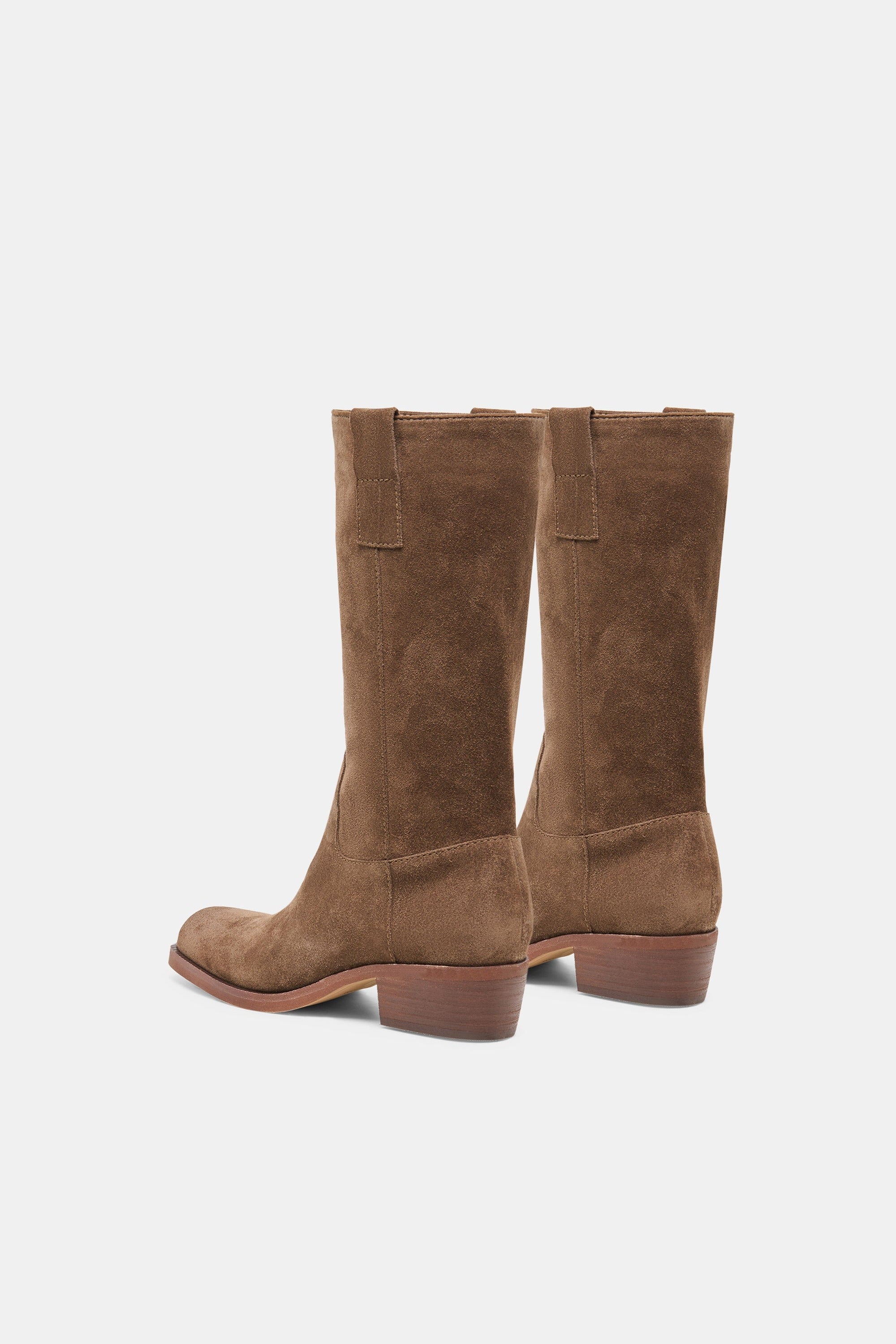 Dolce Vita Romie boot angled pair view showing slouched shaft