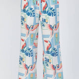 Romina Tropical Print Wide Leg Pant - MTT Collective