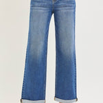 Rosalie High Rise Relaxed Fit Straight Cuff Jeans - MTT Collective