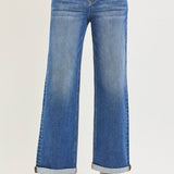 Rosalie High Rise Relaxed Fit Straight Cuff Jeans - MTT Collective