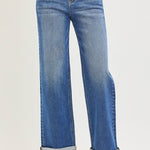 Rosalie High Rise Relaxed Fit Straight Cuff Jeans - MTT Collective