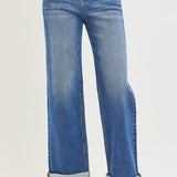 Rosalie High Rise Relaxed Fit Straight Cuff Jeans - MTT Collective