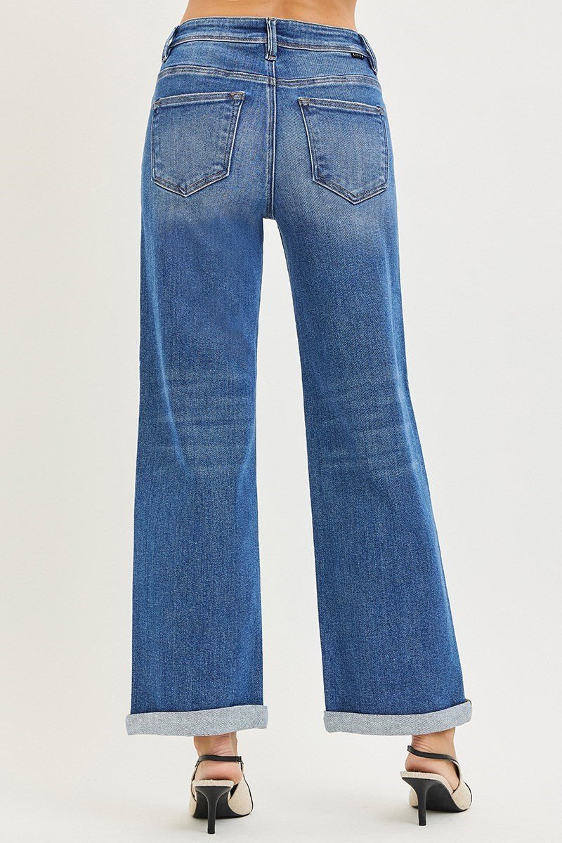 Rosalie High Rise Relaxed Fit Straight Cuff Jeans - MTT Collective