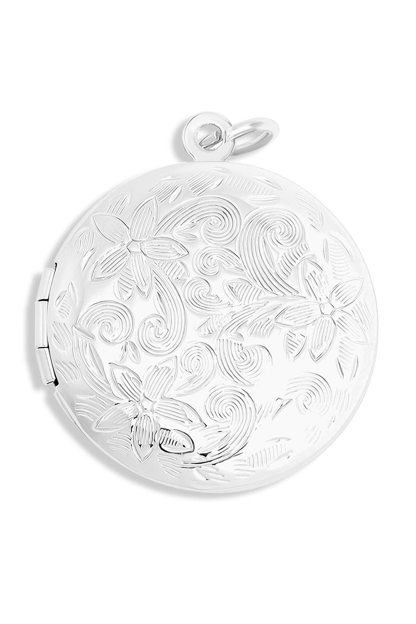 Round Floral Textured Locket - MTT Collective