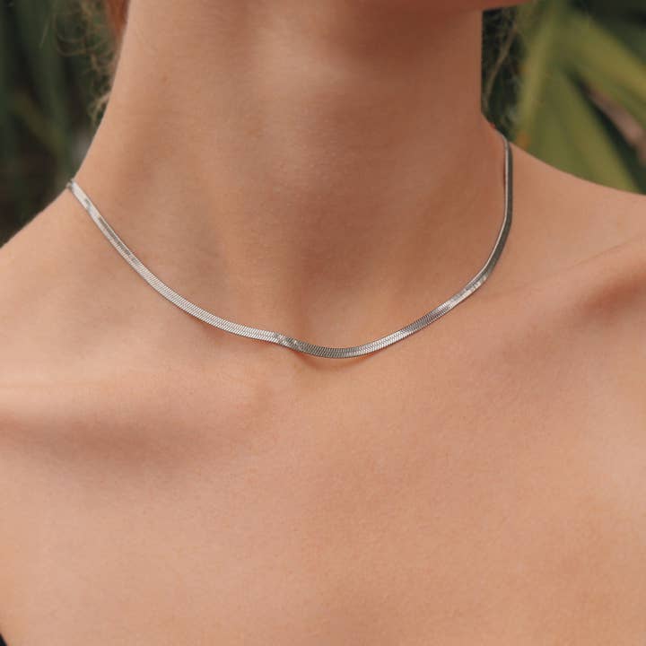 Rowan Herringbone Chain Necklace - MTT Collective