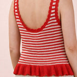 Ruffle Hem Striped Sweater Top - MTT Collective