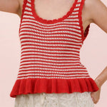 Ruffle Hem Striped Sweater Top - MTT Collective