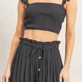 Ruffle Strap Smocked Top - MTT Collective