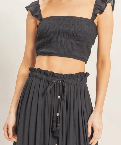 Ruffle Strap Smocked Top - MTT Collective