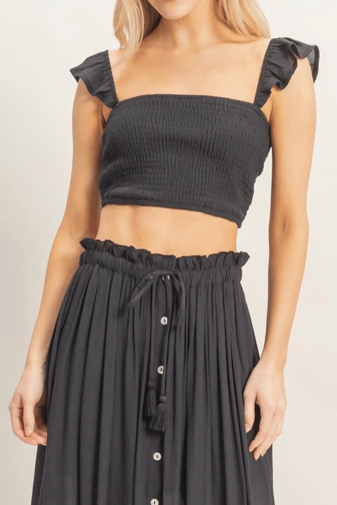 Ruffle Strap Smocked Top - MTT Collective