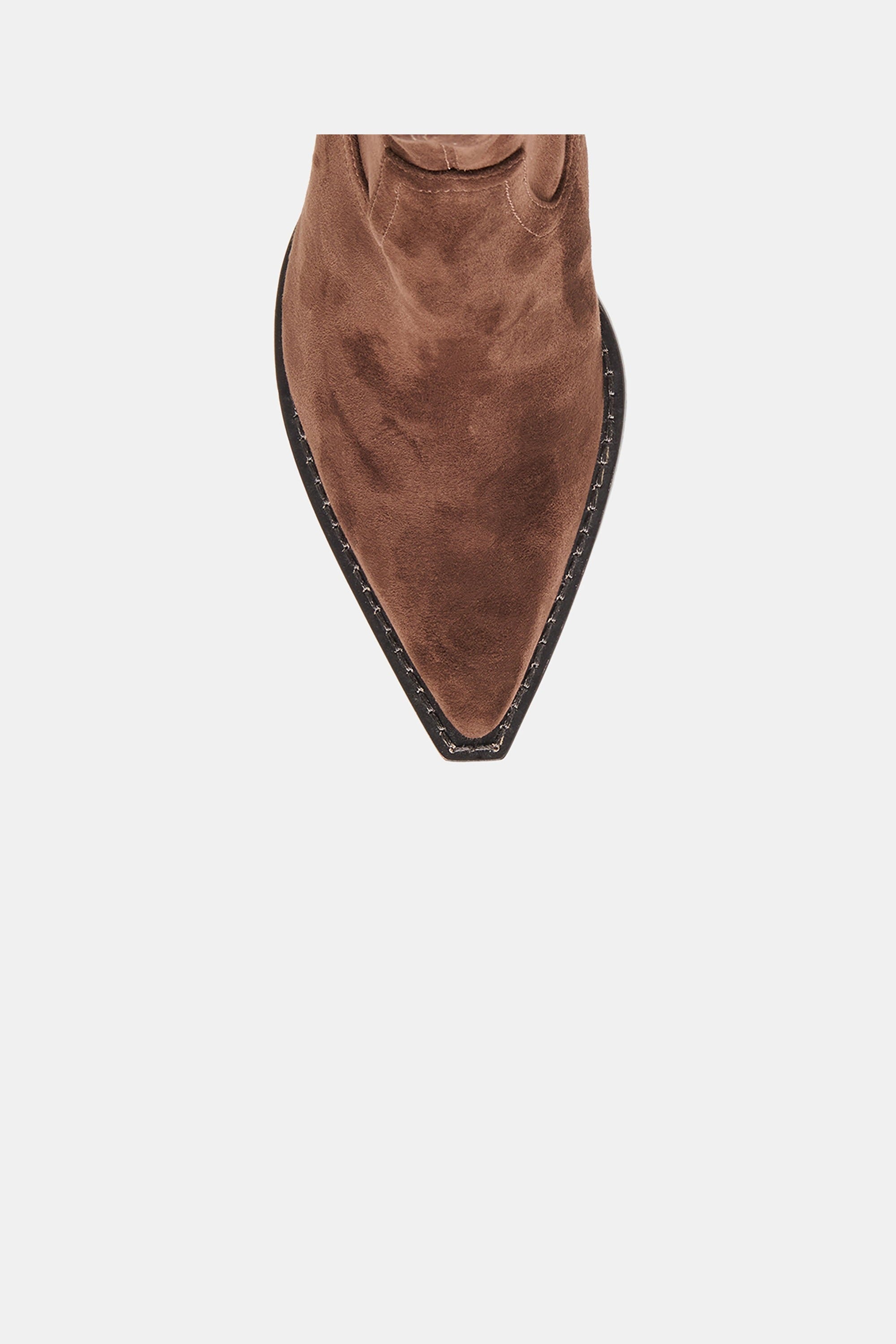Dolce Vita Rutger ankle boot in dark brown suede, top down view