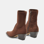 Dolce Vita Rutger ankle boot in dark brown suede, angled pair view