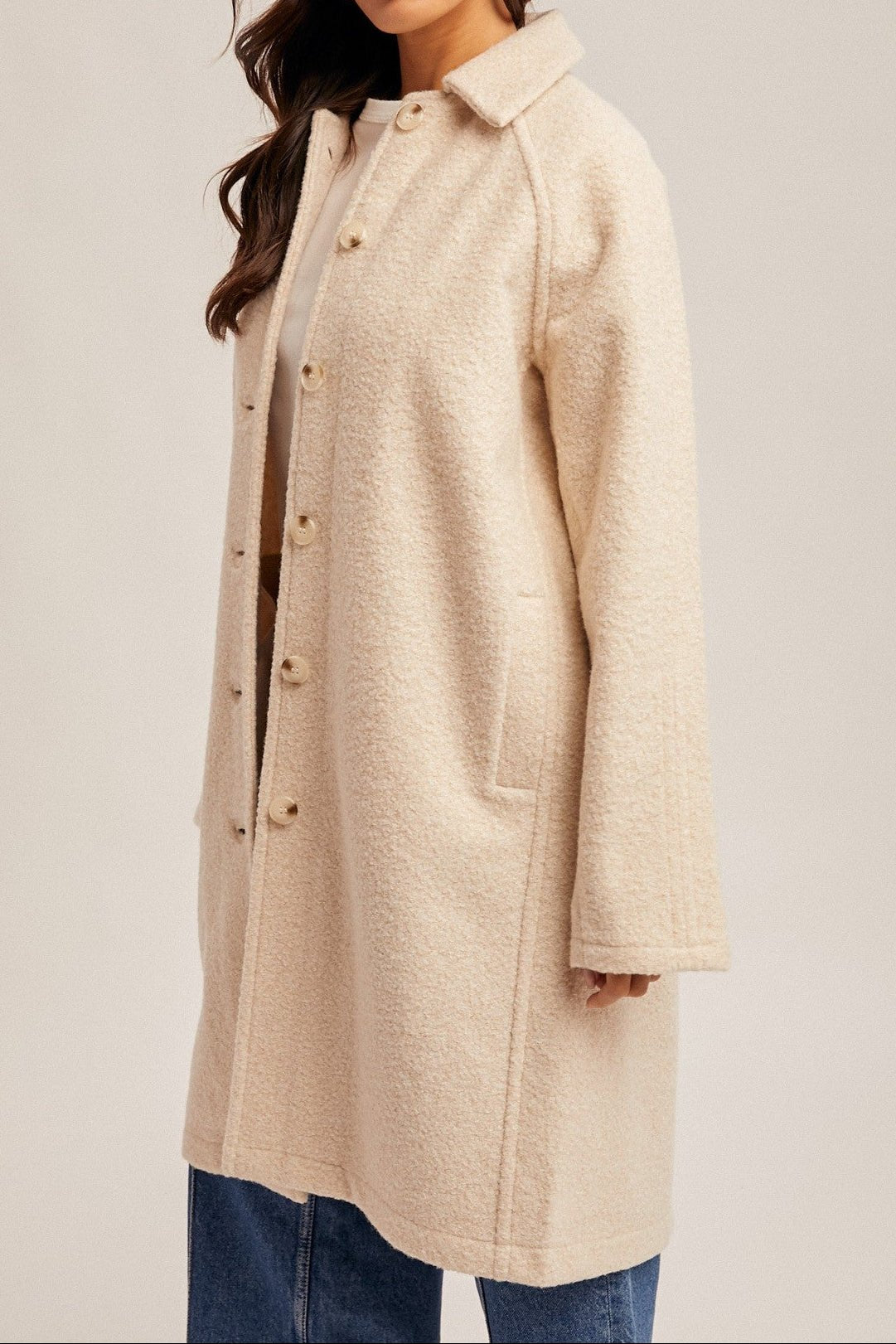 Ruthie Teddy Textured Button Down Coat - MTT Collective