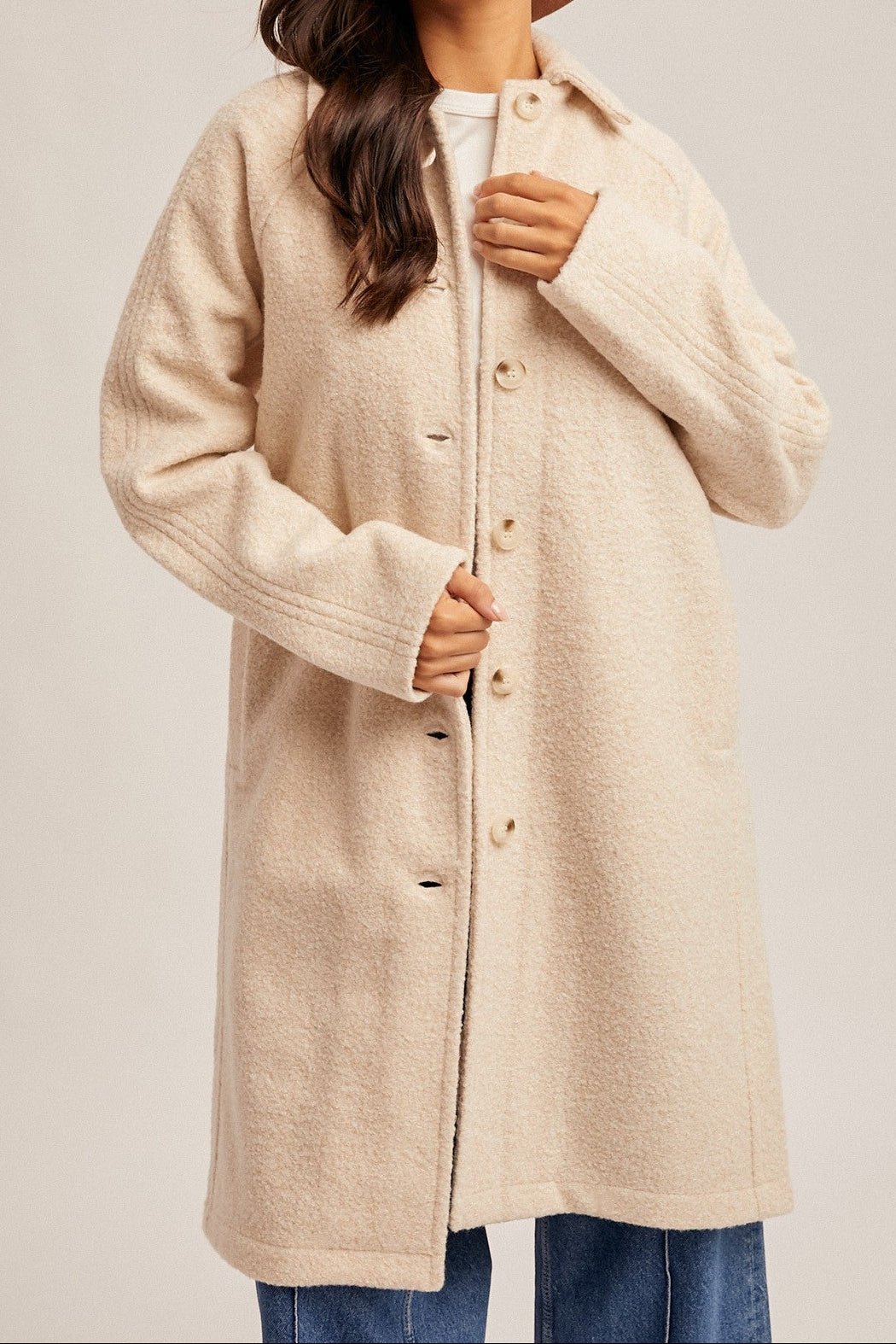 Ruthie Teddy Textured Button Down Coat - MTT Collective