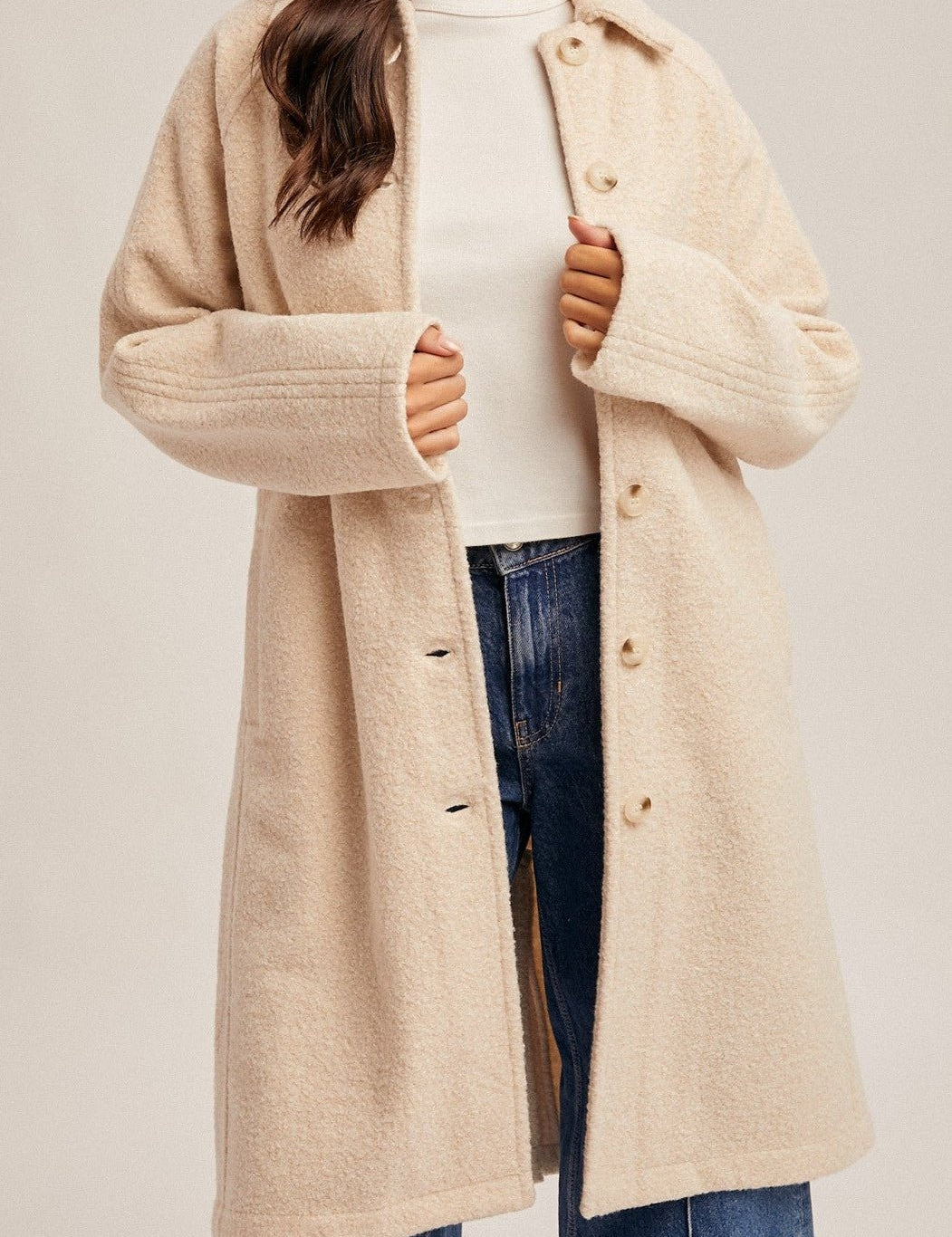 Ruthie Teddy Textured Button Down Coat - MTT Collective