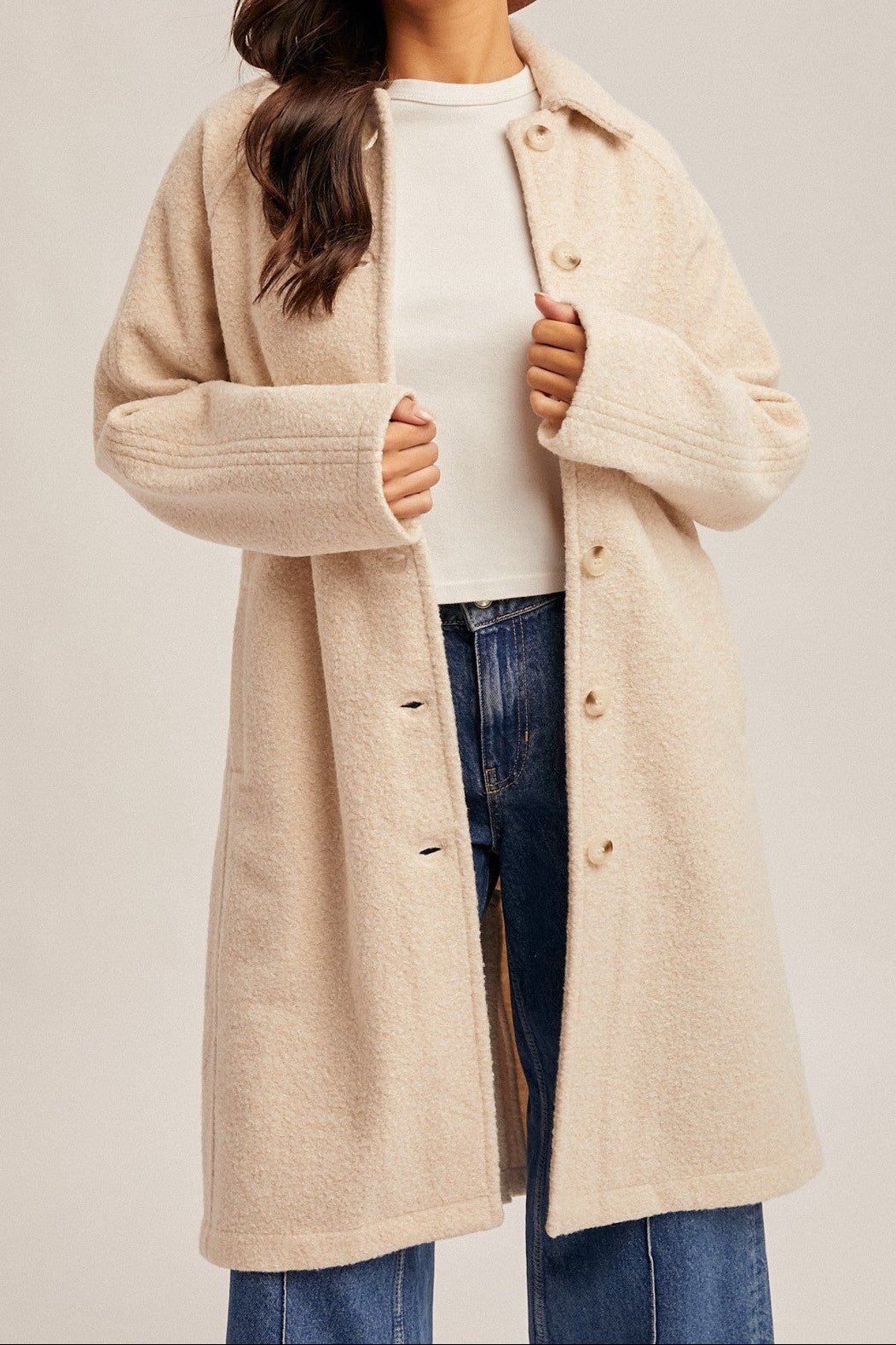 Ruthie Teddy Textured Button Down Coat - MTT Collective