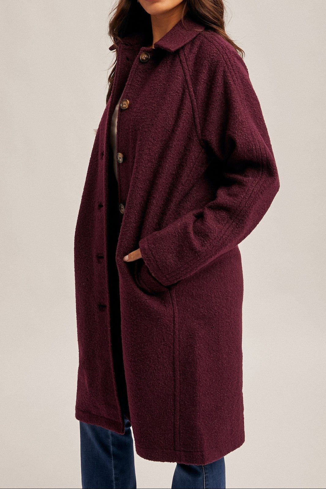 Ruthie Teddy Textured Button Down Coat - MTT Collective