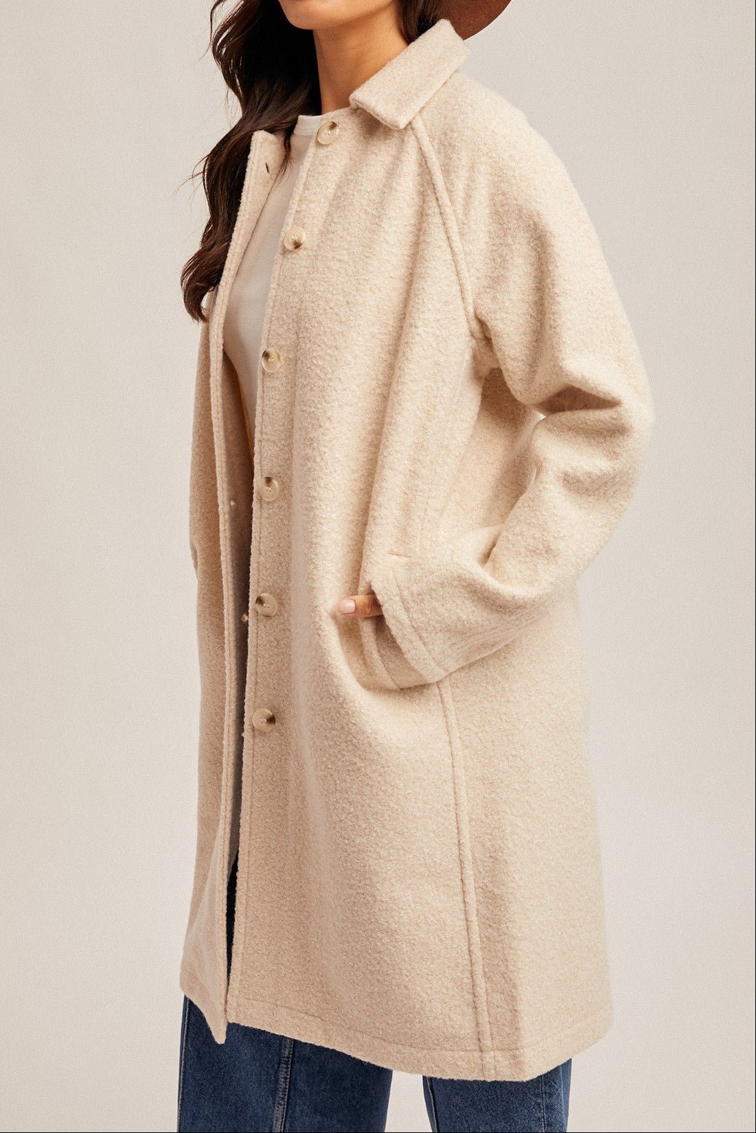 Ruthie Teddy Textured Button Down Coat - MTT Collective