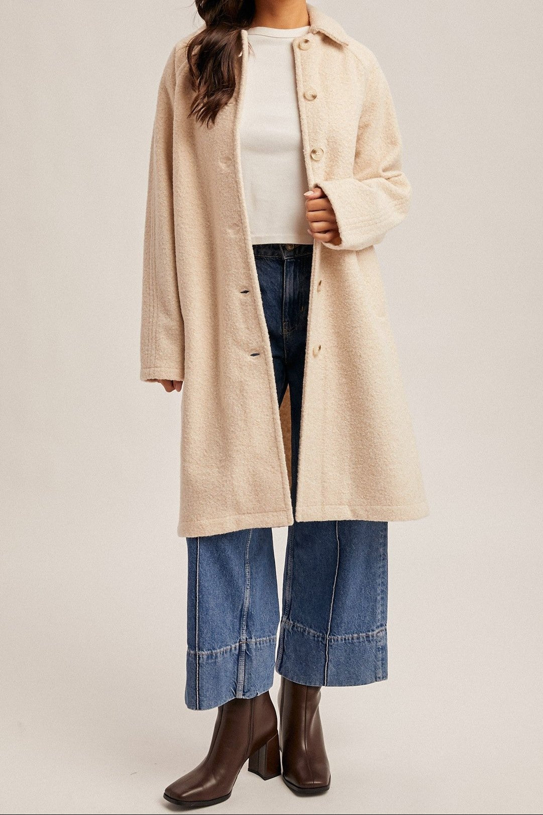 Ruthie Teddy Textured Button Down Coat - MTT Collective