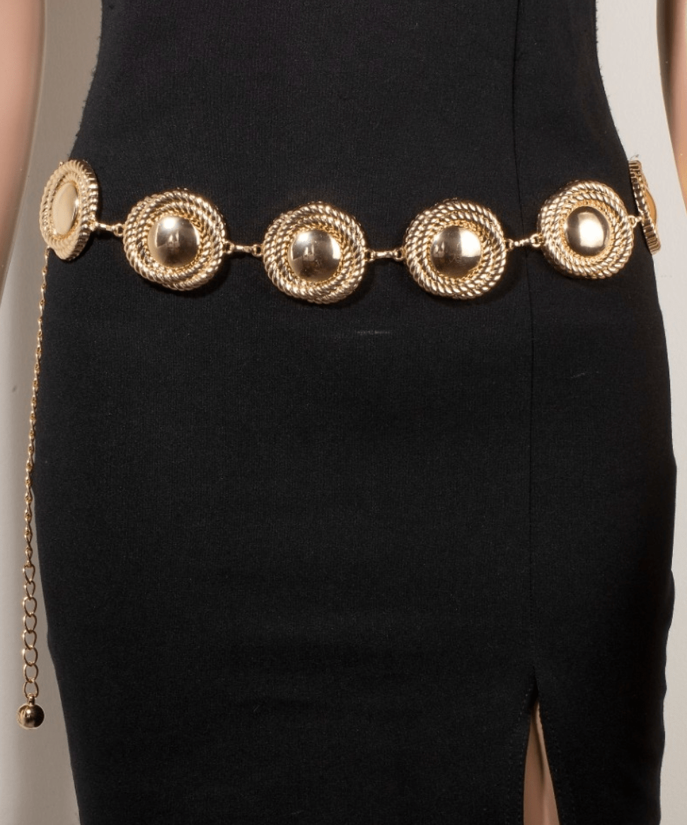 Rylan Metallic Rope Wrap Disc Chain Belt - MTT Collective