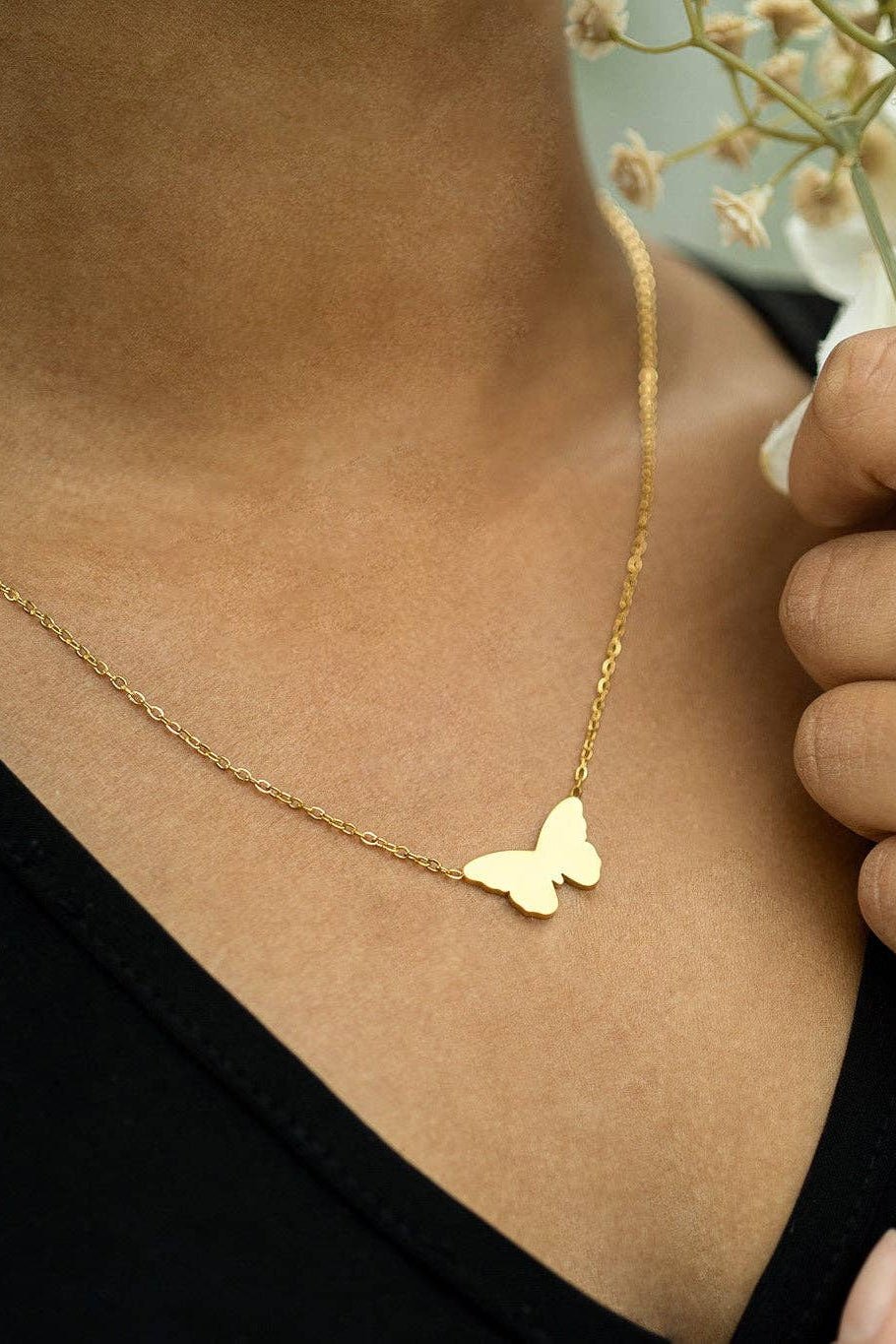 Sage Held Butterfly Necklace - MTT Collective