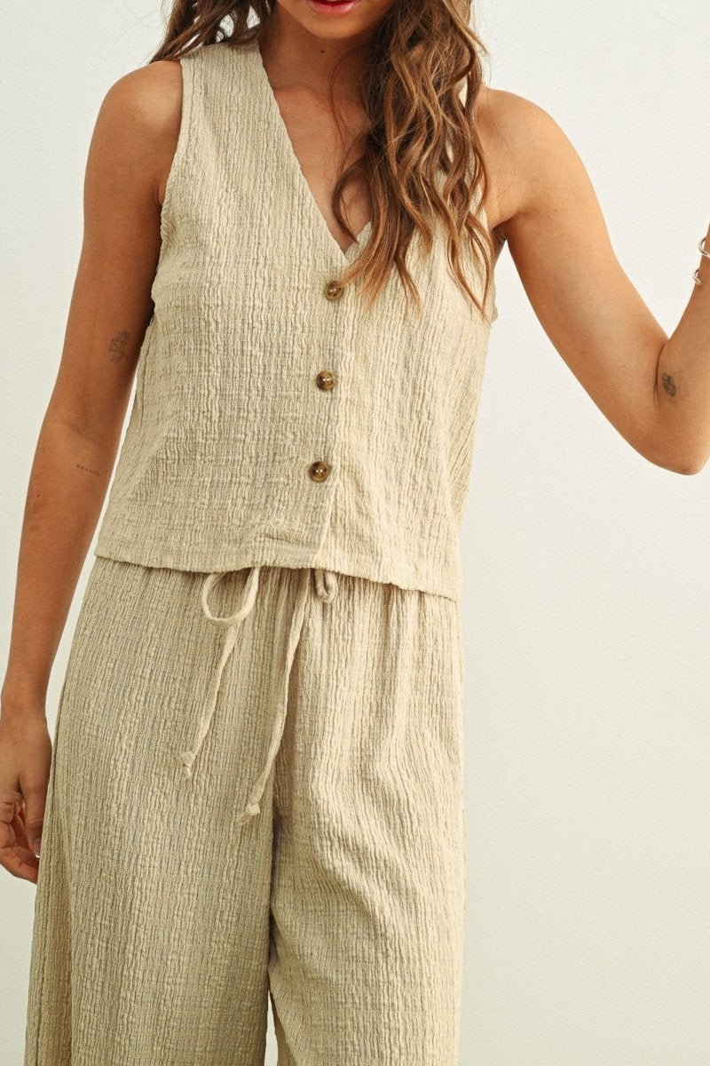 Sahara Crinkled Button - Up Top - MTT Collective