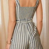 Saltwater Stripe Button Down Romper - MTT Collective