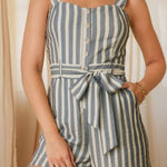 Saltwater Stripe Button Down Romper - MTT Collective