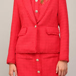 Samara Fray Detail Tweed Blazer Jacket - MTT Collective