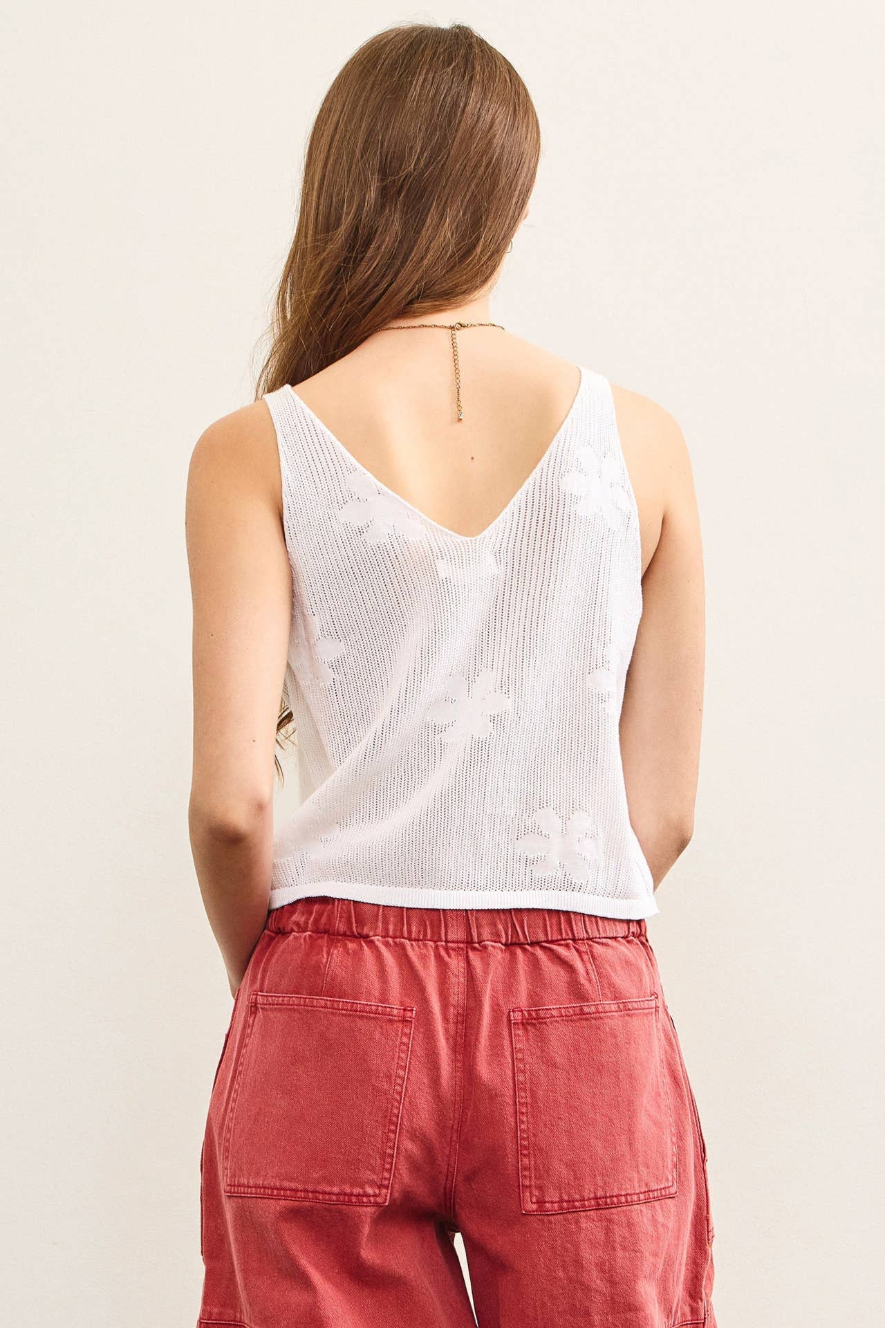 Sandra Knitted Floral Sweater Cami Top - MTT Collective