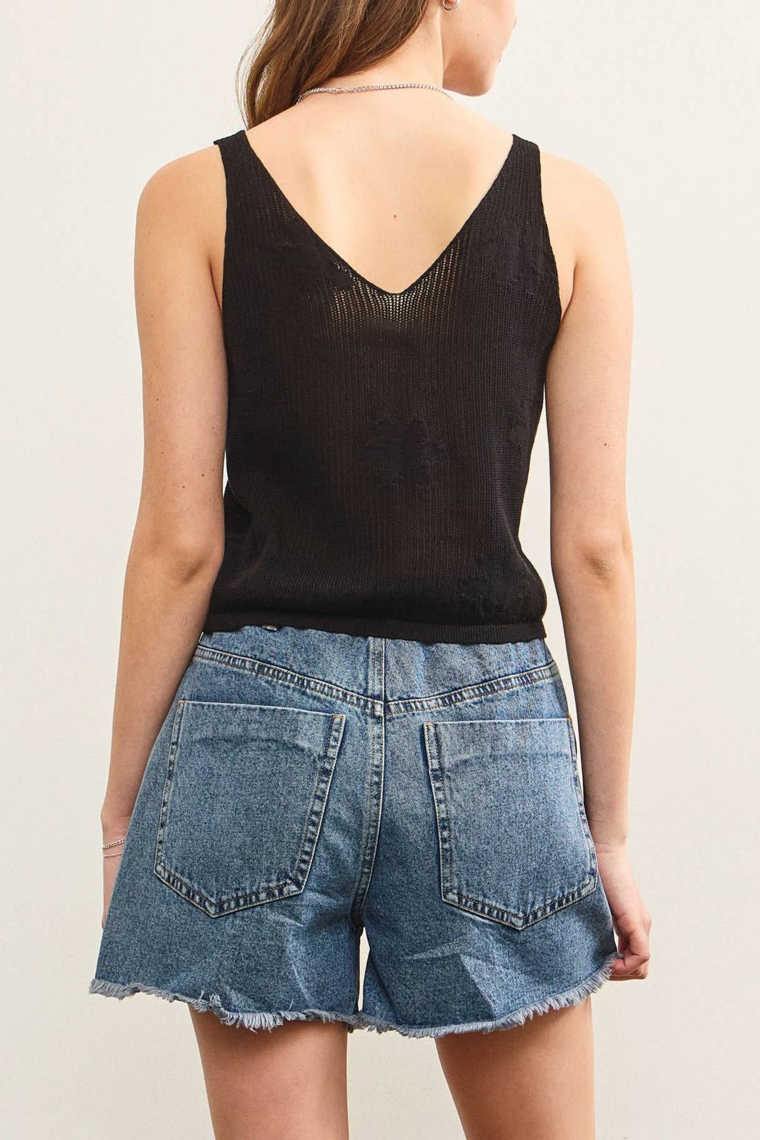 Sandra Knitted Floral Sweater Cami Top - MTT Collective