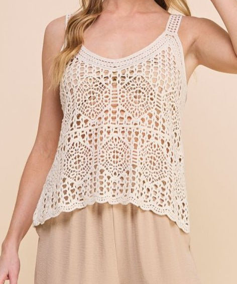 Saylor Crochet Knit Tank - MTT Collective