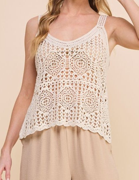 Saylor Crochet Knit Tank - MTT Collective