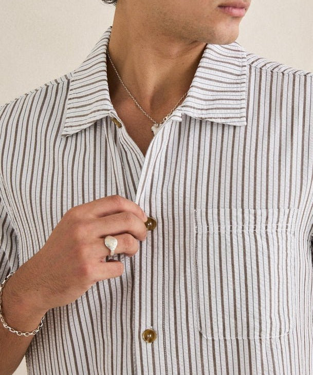 Seersucker Stripe Short Sleeve Shirt - MTT Collective