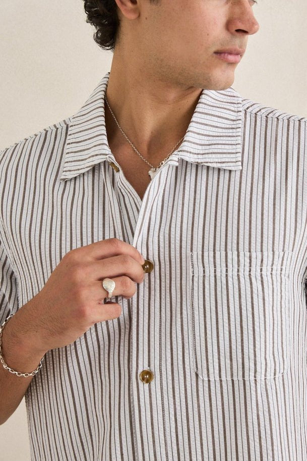 Seersucker Stripe Short Sleeve Shirt - MTT Collective