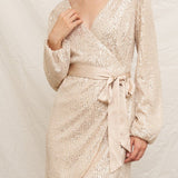 Serena Sequin Wrap Mini Dress - MTT Collective