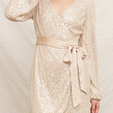 Serena Sequin Wrap Mini Dress - MTT Collective