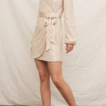 Serena Sequin Wrap Mini Dress - MTT Collective