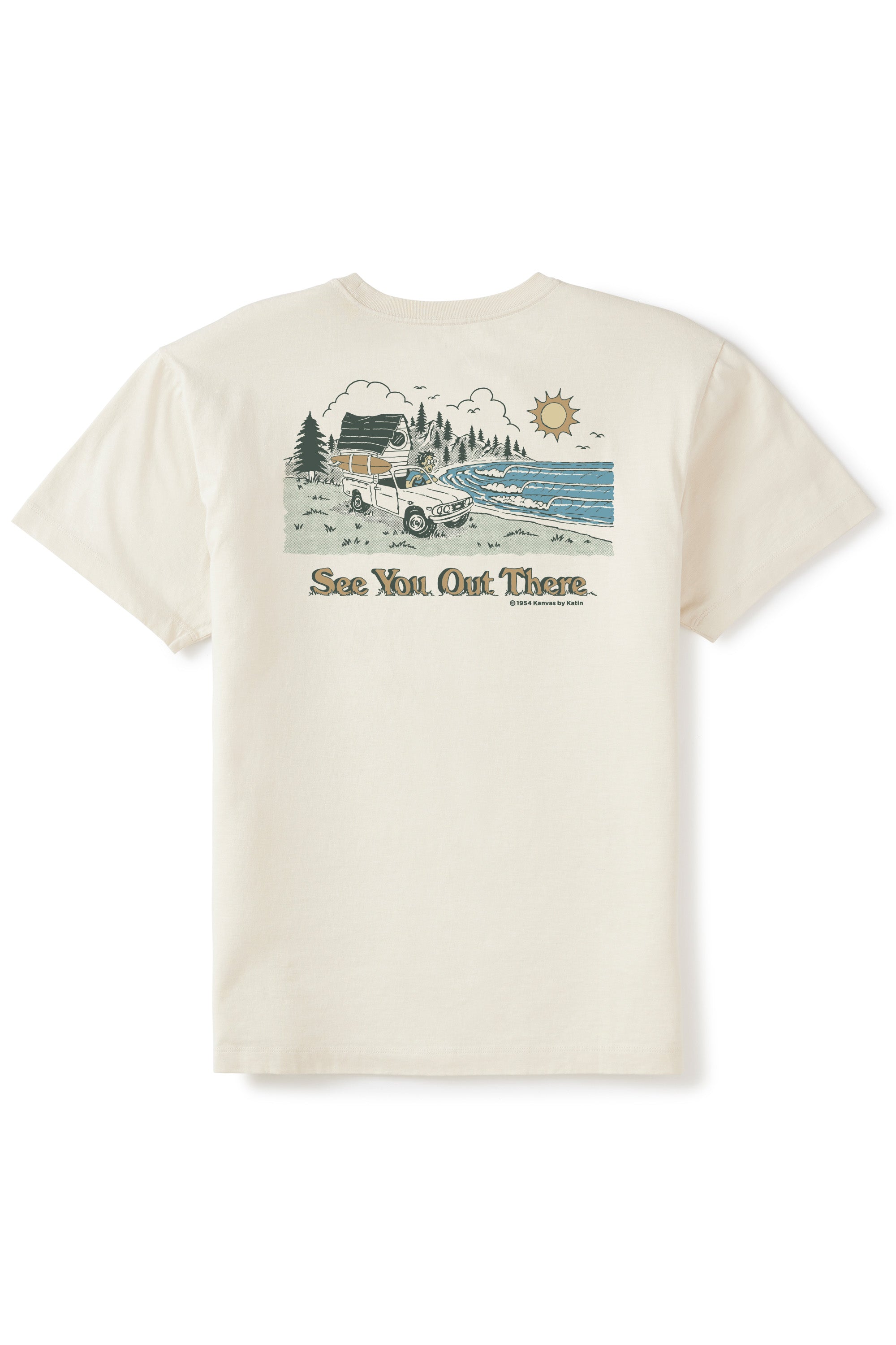 Katin Eureka Tee in Vintage White, back graphic