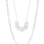 Shelby Layered Paperclip and Loop Chain Charm Necklace - MTT Collective