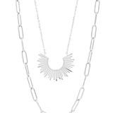 Shelby Layered Paperclip and Loop Chain Charm Necklace - MTT Collective